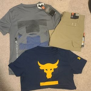 Boys Under Armour lot, 2 tshirts and 1 short